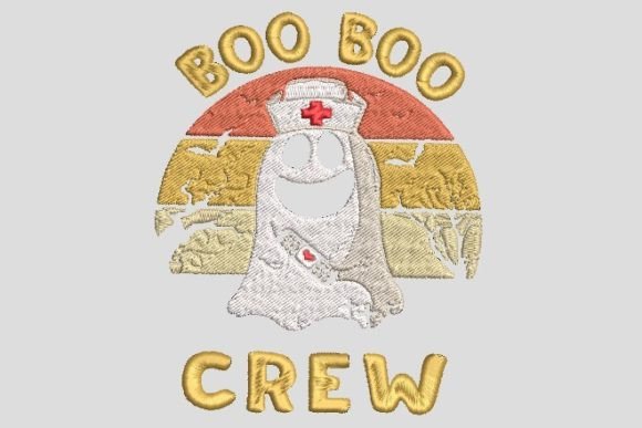 Boo Boo Crew Nurse Embroidery for Halloween