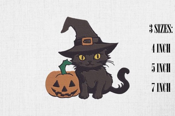 Cute Black Cat with Pumpkin Embroidery Review