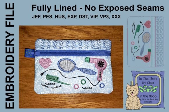 Hair Stylist Zipper Bag Embroidery Design Review