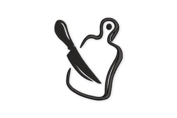 Kitchen Knife Cutting Board Embroidery