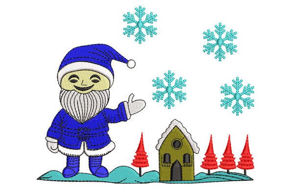 Santa with Hut and Trees Embroidery Review